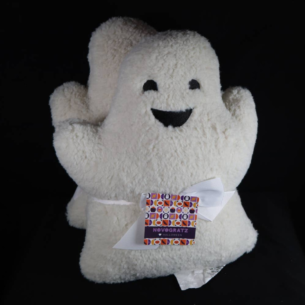 Novogratz Viral White Ghost Sherpa Halloween Pillows Boy Girl - 2 PC Set